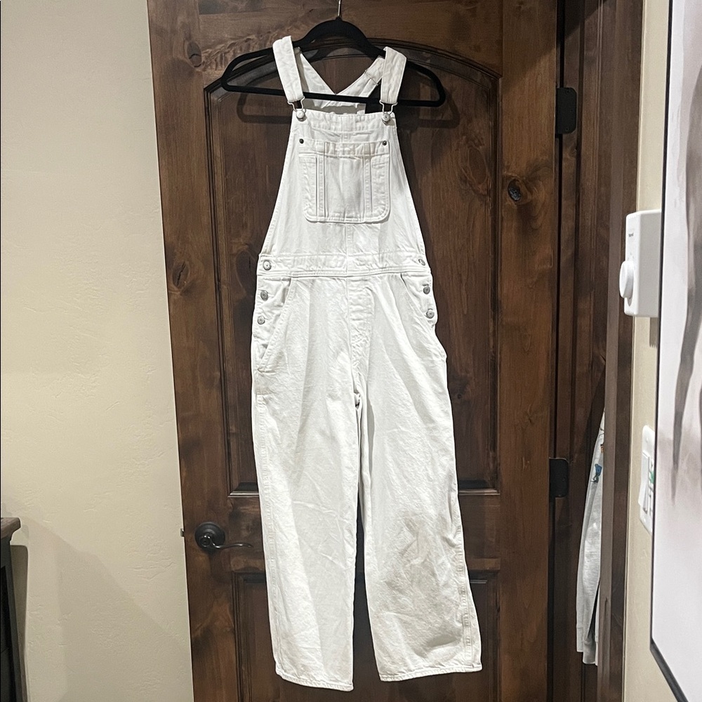 Old Navy Women's White Denim Overalls